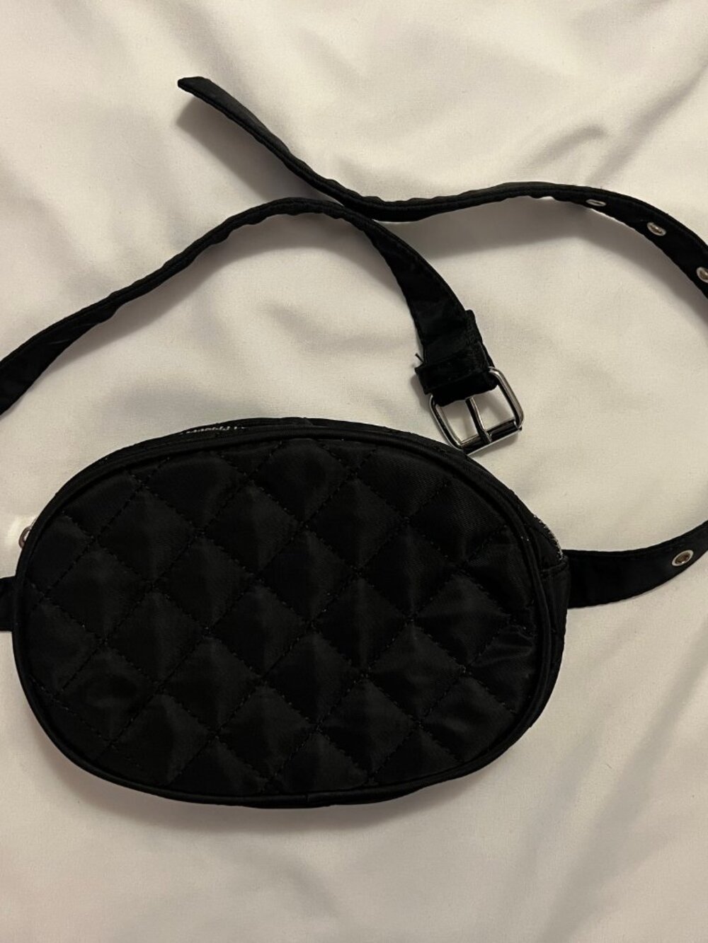 NEW Black Quilted Belt Bag Fanny Pack Adjustable Strap Nylon Lightweight